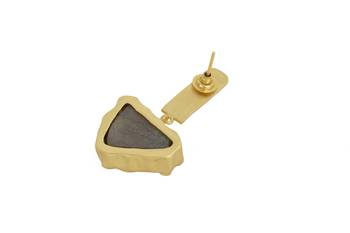 Golden Earrings with Smokey Stone 4
