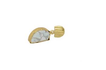Golden Earrings with White Glass Bhatti Stone 3