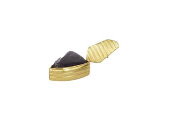 Golden Earrings with Black  Agate Stone 3