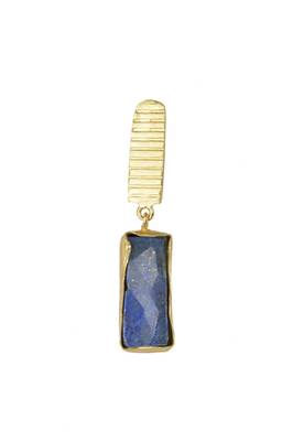 Golden Earrings with Lapis Stone 2
