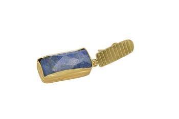 Golden Earrings with Lapis Stone 3