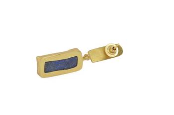 Golden Earrings with Lapis Stone 4