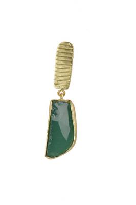Golden Earrings with Green Onex Stone 2
