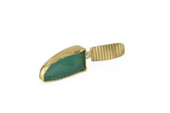 Golden Earrings with Green Onex Stone 3