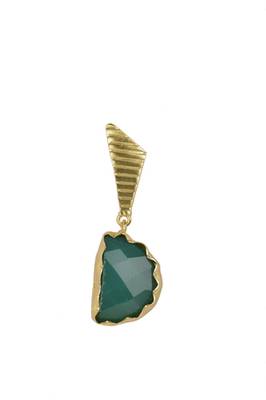 Golden Earrings with Green Onex Stone 2