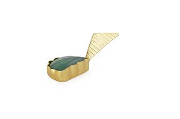 Golden Earrings with Green Onex Stone 3