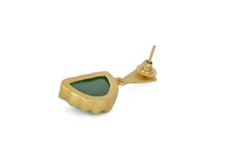 Golden Earrings with Green Onex Stone 4