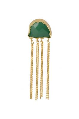 Golden Earrings with Green Onex Stone 2