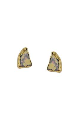 Golden Earrings with Yellow Copper Bhatti Stone 1