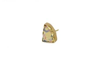 Golden Earrings with Yellow Copper Bhatti Stone 3