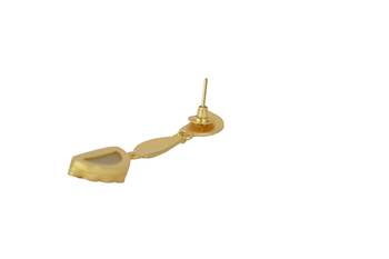 Golden Earrings with White Moon Stone 4