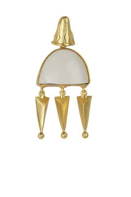 Golden Earrings with White Bhatti Stone 2