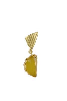 Golden Earrings with Yellow Moon Stone 2