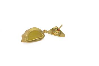 Golden Earrings with Yellow Moon Stone 4