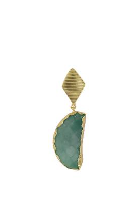 Golden Earrings with Green onex Stone 2