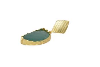 Golden Earrings with Green onex Stone 3