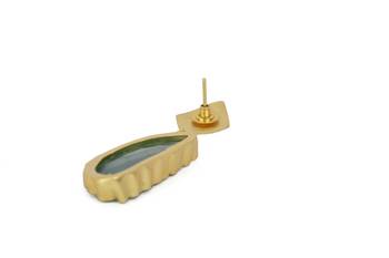 Golden Earrings with Green onex Stone 4