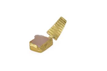 Golden Earrings with Rose Quartz Stone 3