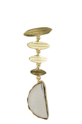 Golden Earrings with White Bhatti Stone 2