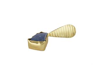 Golden Earrings with Lapis Stone 3