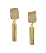 Golden Earrings with Rose Quartz