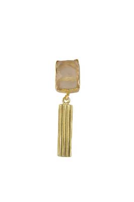 Golden Earrings with Rose Quartz 2
