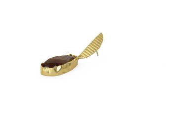 Golden Earrings with Smokey Stone 3