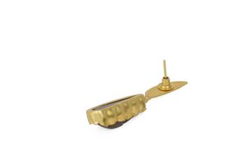 Golden Earrings with Smokey Stone 4