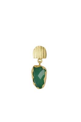 Golden Earrings with Green Onex Stone 2