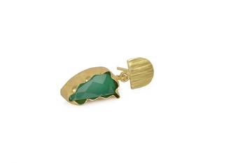 Golden Earrings with Green Onex Stone 3