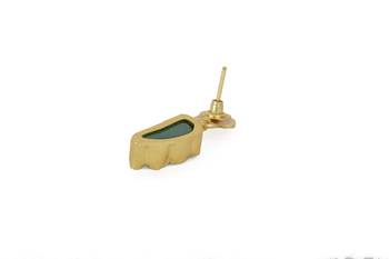 Golden Earrings with Green Onex Stone 4