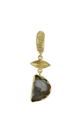 Golden Earrings with Lebrorite Stone 2