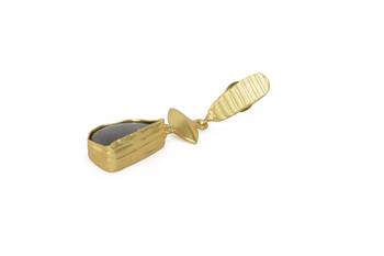 Golden Earrings with Lebrorite Stone 3