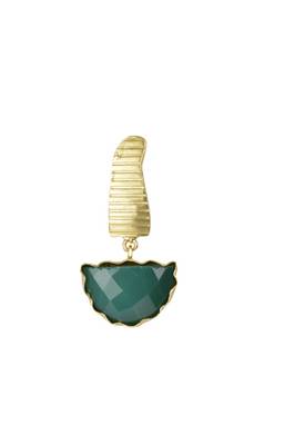 Golden Earrings with Green Onex Stone 2