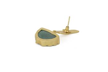 Golden Earrings with Green Onex Stone 4