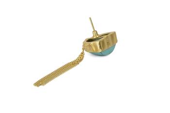 Golden Earrings with Green Tourquiose Stone 4