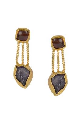 Labradorite,Amethyst with Golden Earrings 1