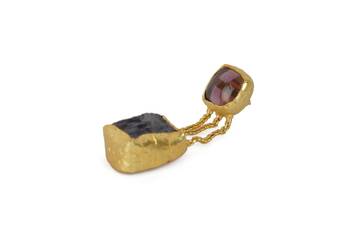 Labradorite,Amethyst with Golden Earrings 3