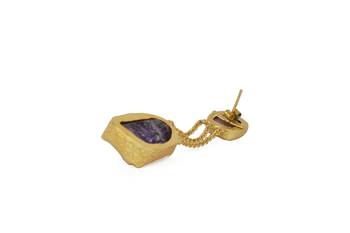 Labradorite,Amethyst with Golden Earrings 4