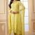 Yellow chiffon embroidered semi stitched salwar with dupatta