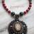 Dazzling Green and Red Pendant Necklace