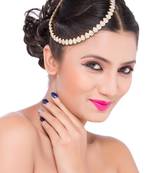 Exclusive Traditional Designer Matha Patti For Wedding Gold Finishing In White