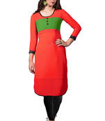 Red Georgette Printed Stitched Kurti