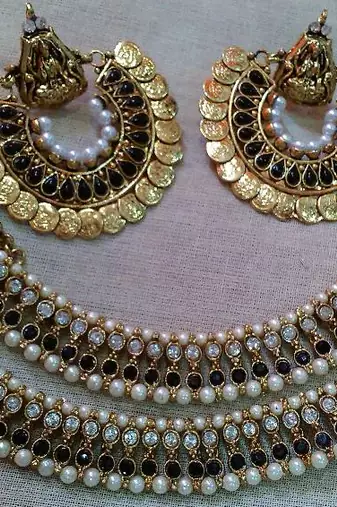 Designer Black colour Anklets & Black colour Ram Leela Earings