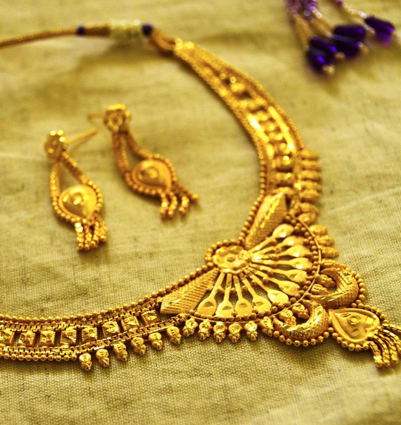 gold polished necklace with earrings imillery 1220242