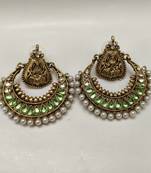 Ram Leela Pearl Earings with Light Green Stone