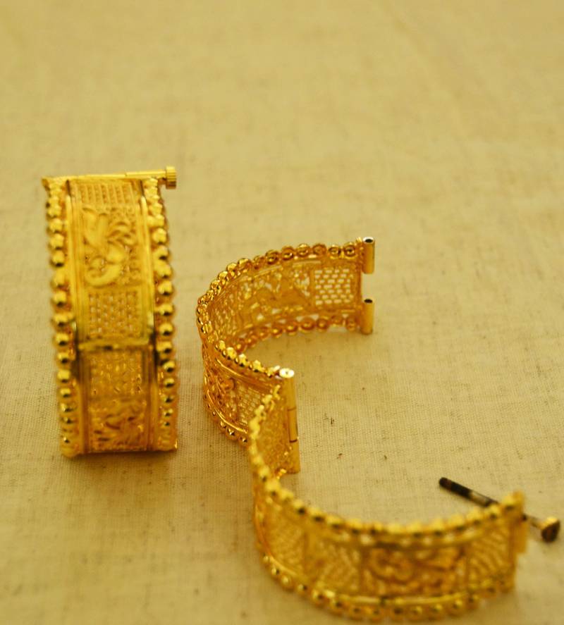 gold polished bangle set openable imillery 1220340