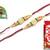 Multicolour different stone beads and metallic casting rakhi with chocolates