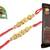 Multicolour different stone beads and metallic casting rakhi with chocolates