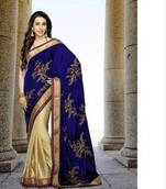 Satin With Blue Valvet Karishma Kapoor Sarees 5057